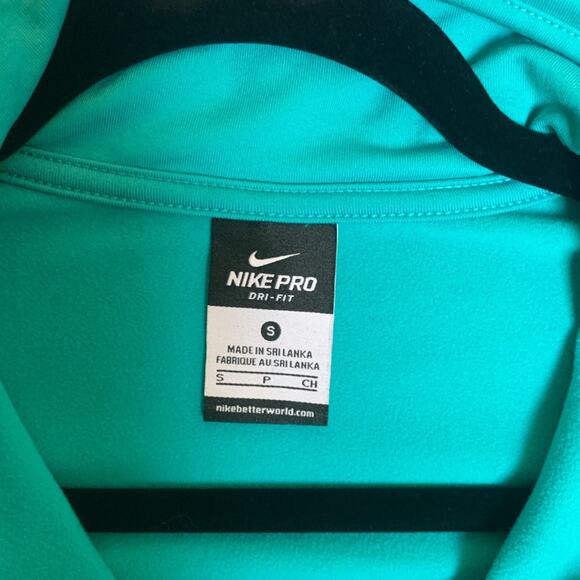 Nike Pro Dri-Fit Half Zip Mock Neck Women’s-Turquoise/Aqua-Size Small - Picture 3 of 12